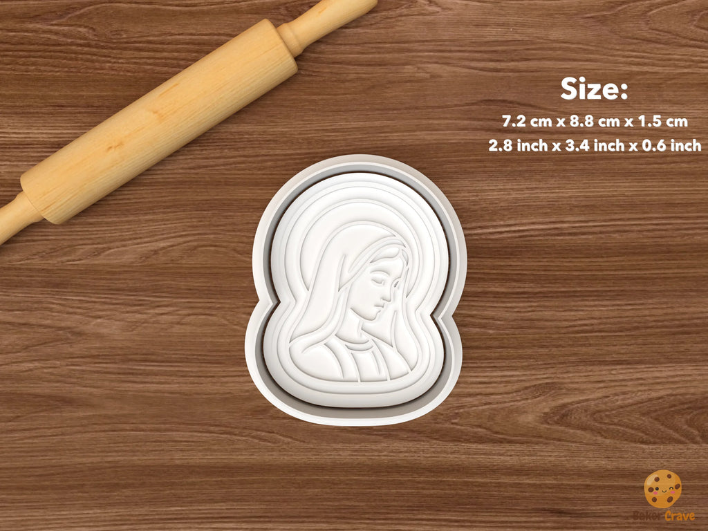 Holy Mary Religious Cookie Cutter Set STL File - single virgin mary portrait