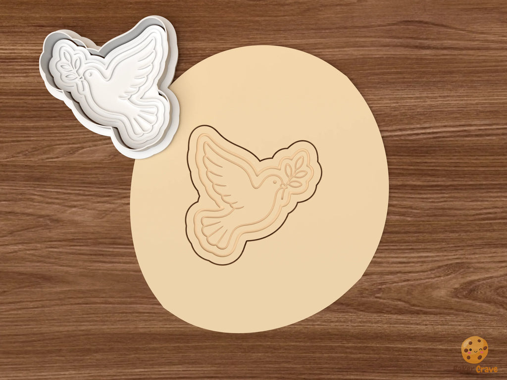 Holy Mary Religious Cookie Cutter Set STL File - dough dove with olive branch