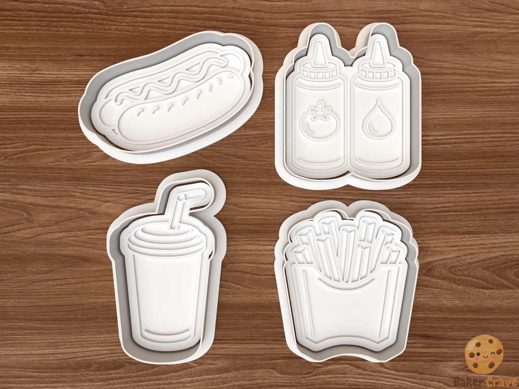 Hot Dog Cookie Cutter Set STL File - hotdog1