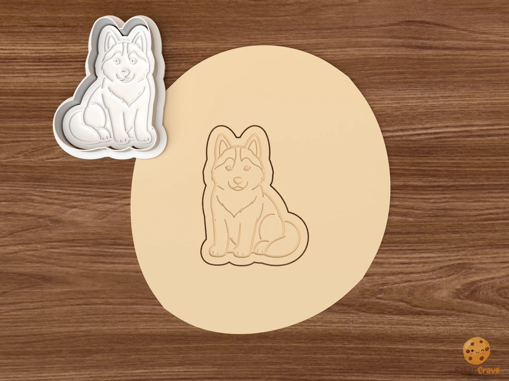 Husky Dog Cookie Cutter Set STL File - dough sitting husky dog
