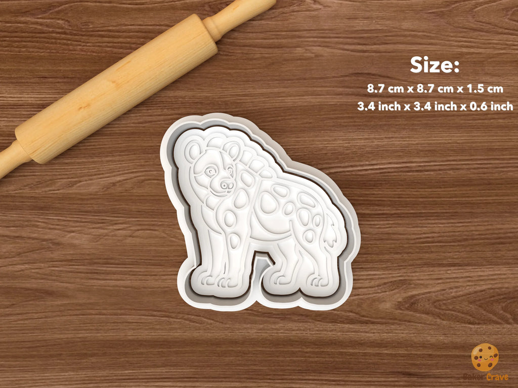 Hyena Cookie Cutter Set STL File - single standing hyena