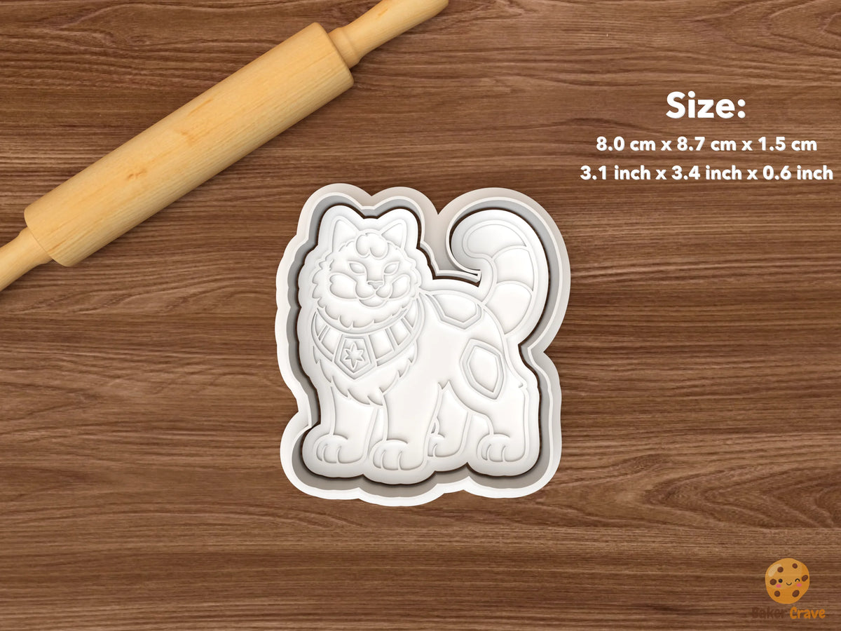Icelandic Christmas Cat Cookie Cutter Set STL File - single standing icelandic christmas cat