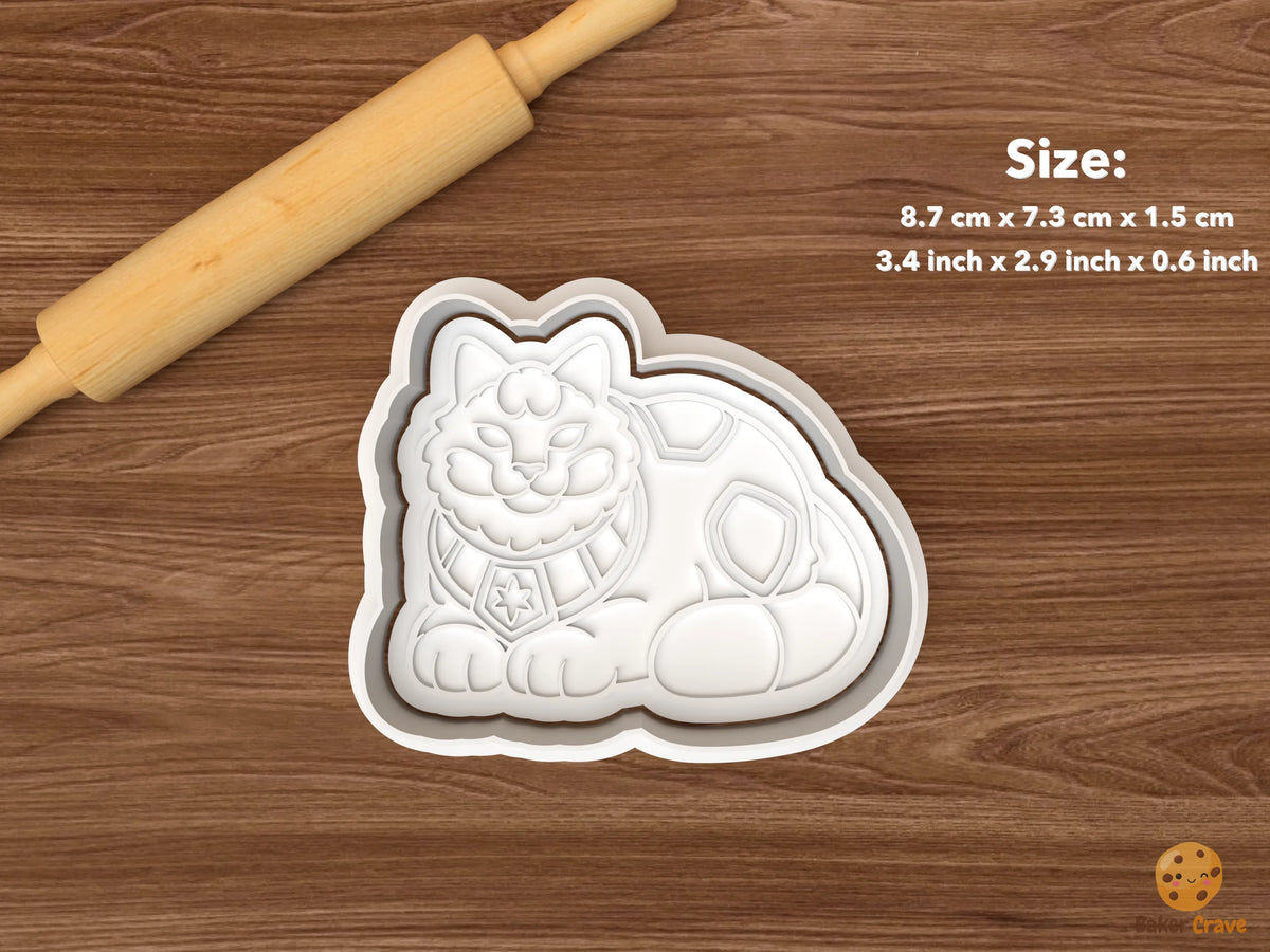 Icelandic Christmas Cat Cookie Cutter Set STL File - single lounging icelandic christmas cat