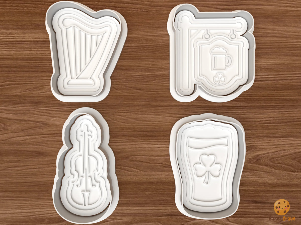 Irish Pub Cookie Cutter Set STL File - 01 set main