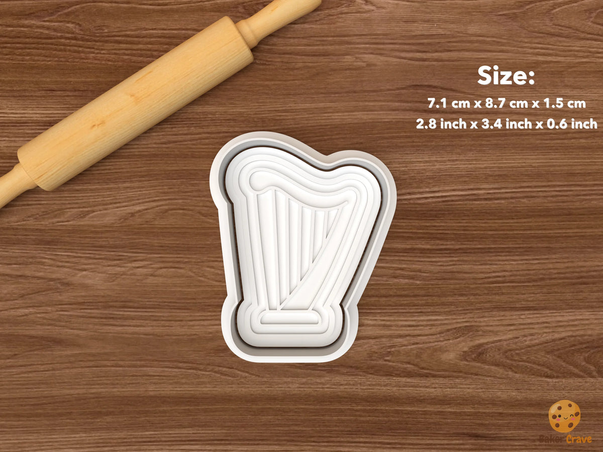 Irish Pub Cookie Cutter Set STL File - single harp