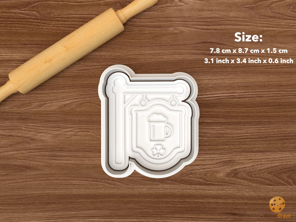 Irish Pub Cookie Cutter Set STL File - single pub sign