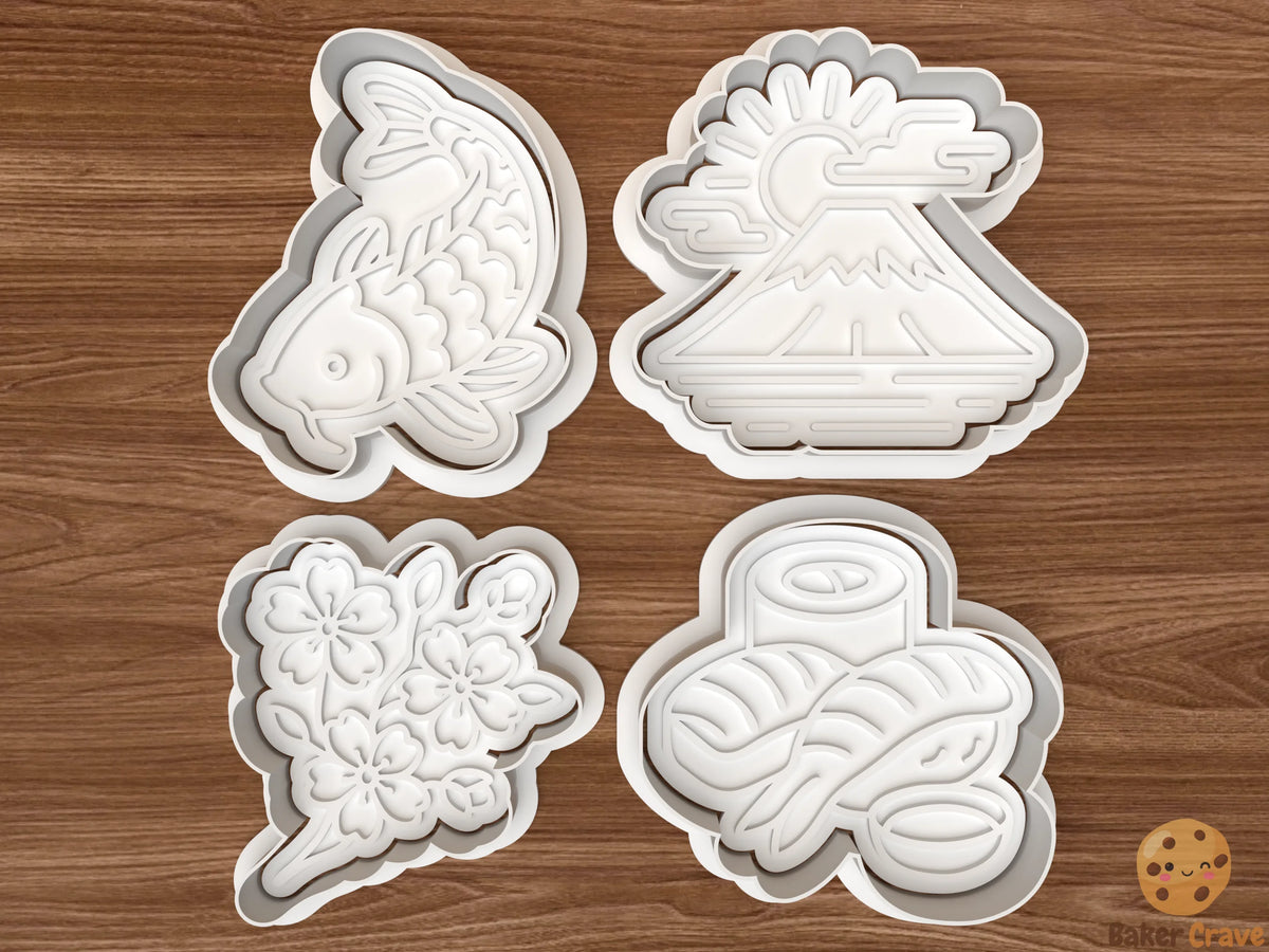 Japan Culture Cookie Cutter Set STL File - japan1fix