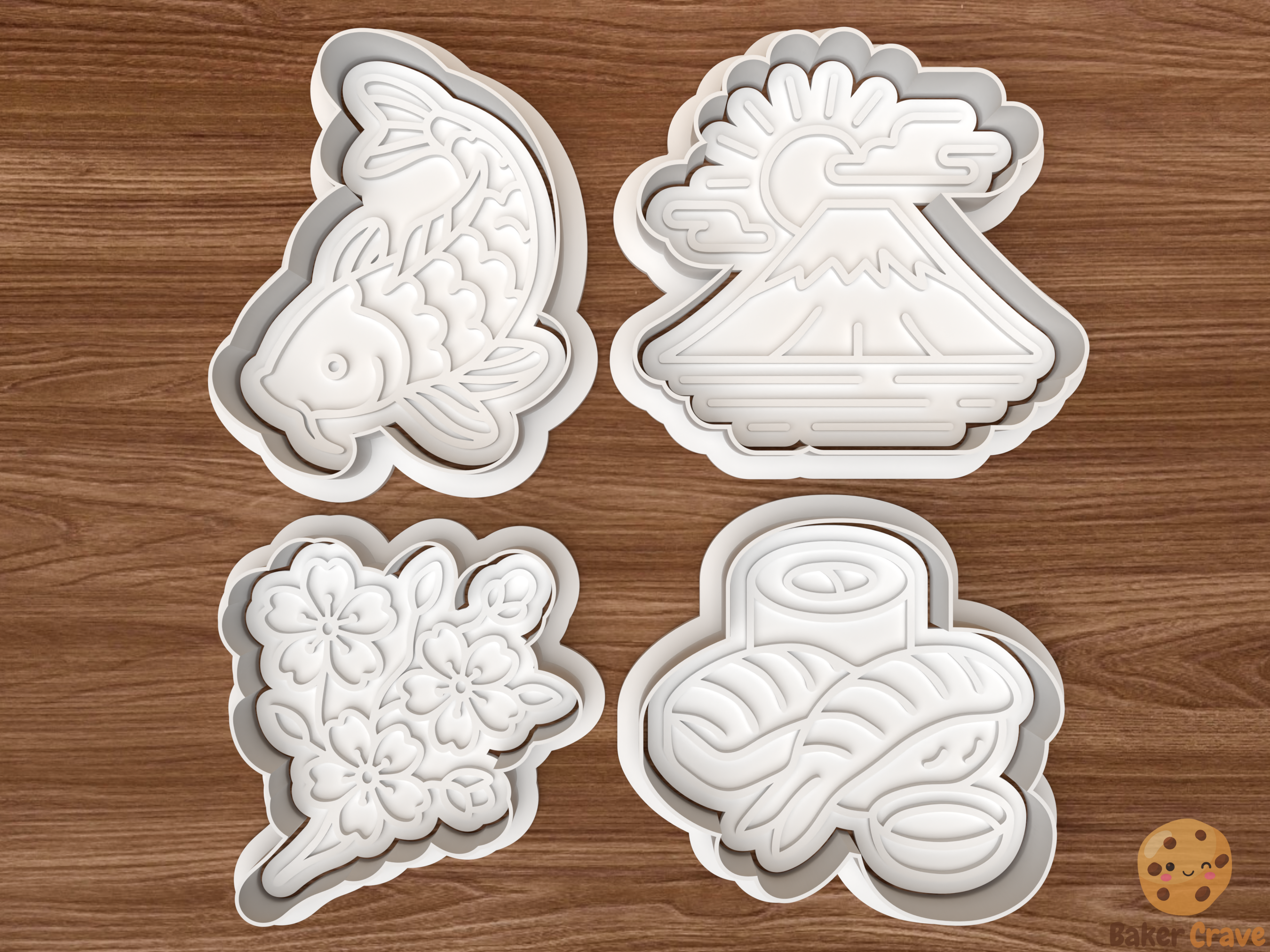 Japan Culture Cookie Cutter Set STL File - japan1fix