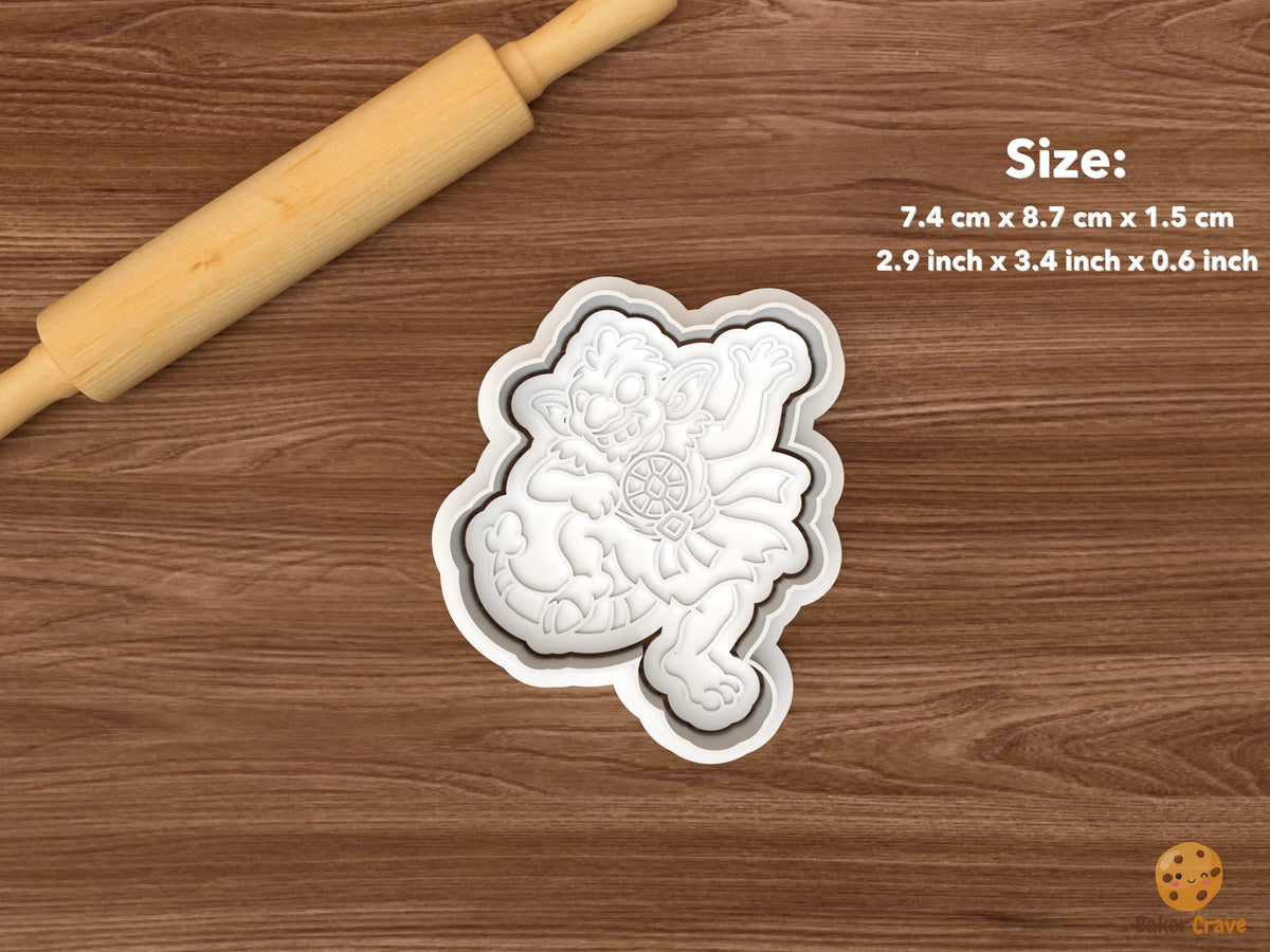 Kallikantzaroi Christmas Cookie Cutter Set STL File - single dancing kallikantzaros with ornament