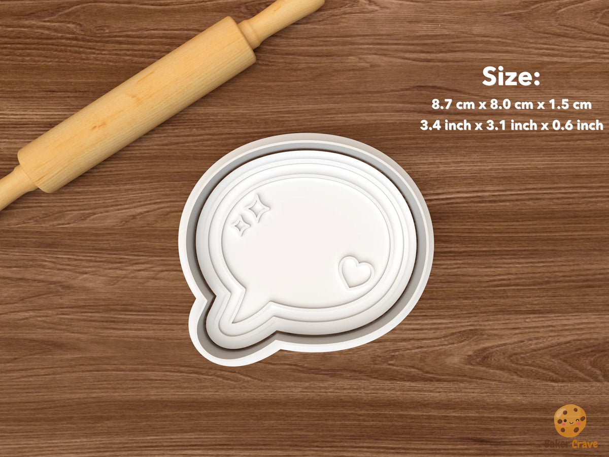 Kawaii Anime Cookie Cutter Set - single kawaii speech bubble