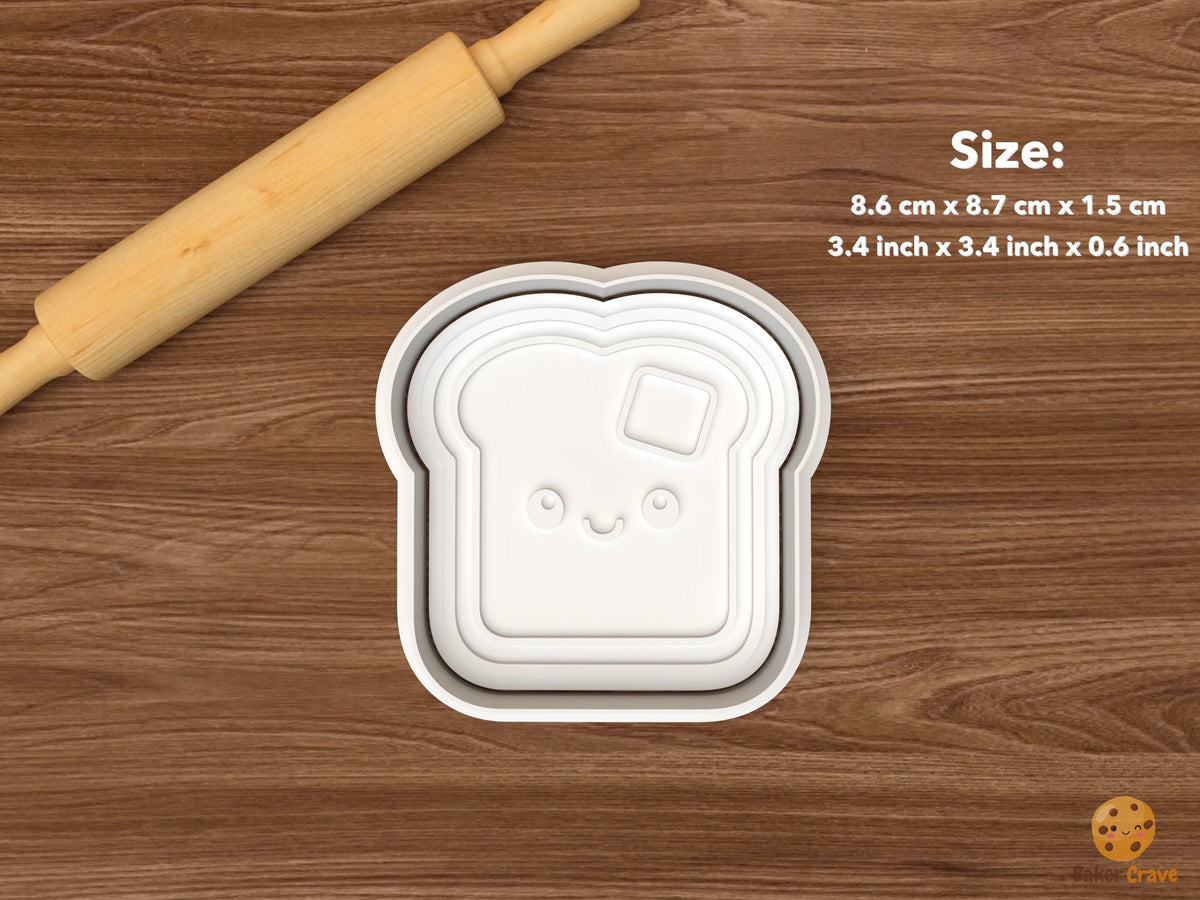 Kawaii Breakfast Cookie Cutter Set - single buttered toast
