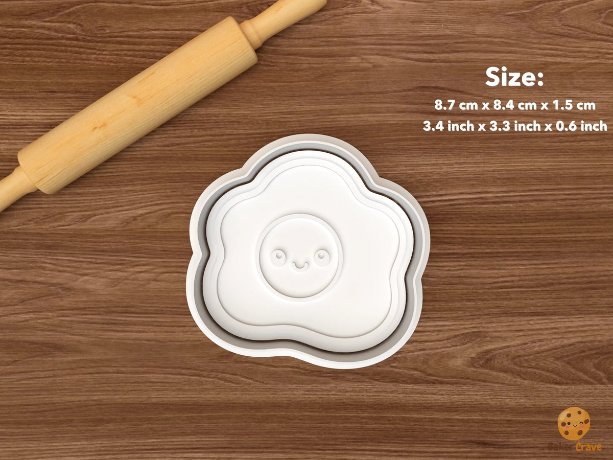 Kawaii Breakfast Cookie Cutter Set - single fried egg