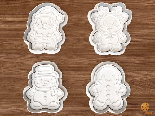 Kawaii Christmas Best Friends Cookie Cutter Set STL File