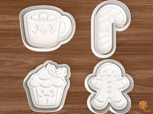 Kawaii Christmas Treat Friends Cookie Cutter Set STL File