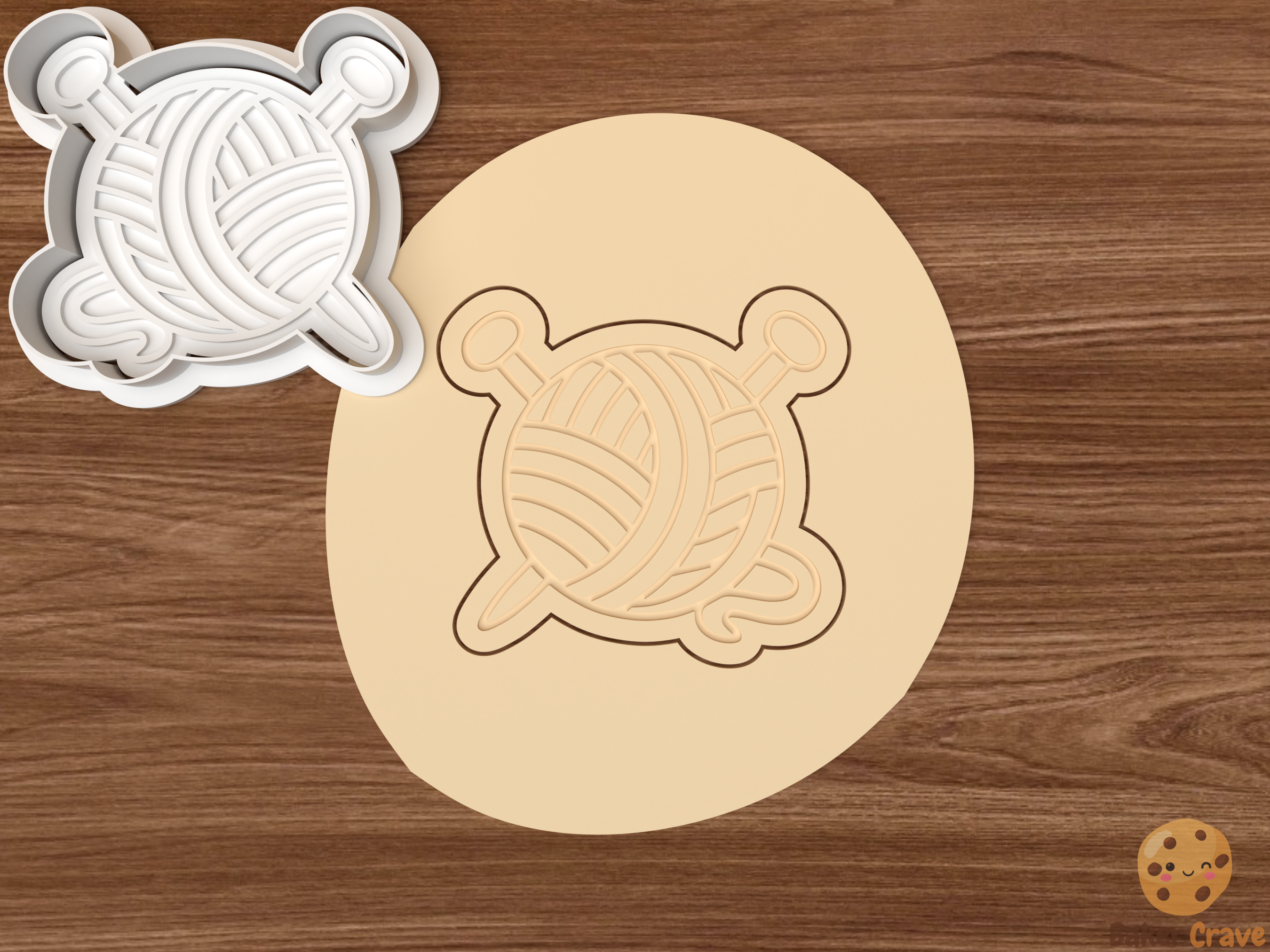 Knitting Cookie Cutter Set STL File - knit2