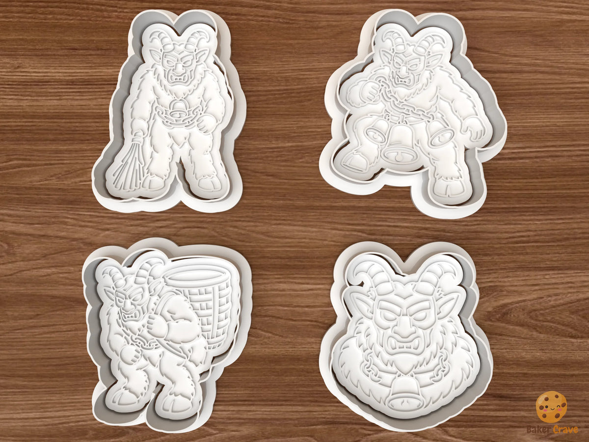 Krampus Night Christmas Cookie Cutter Set STL File - 01 set main