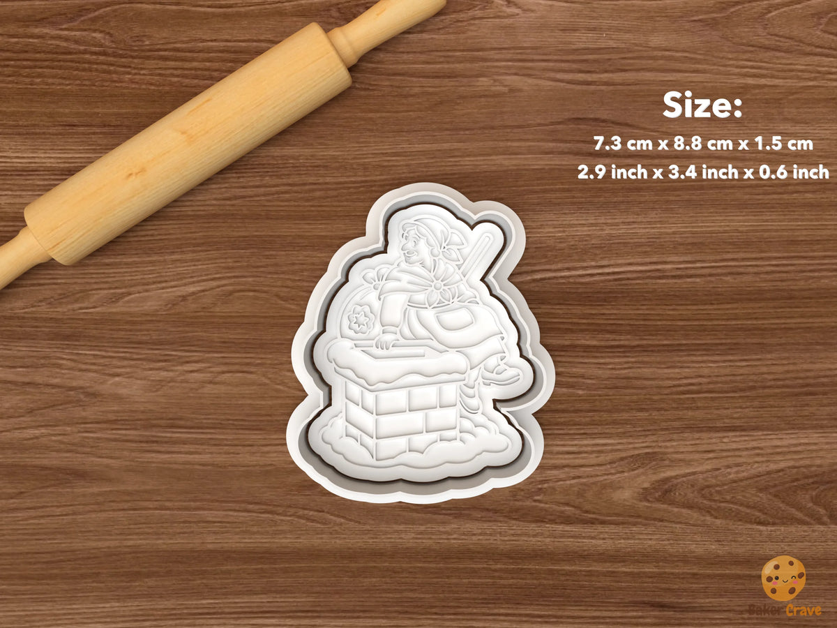 La Befana Christmas Cookie Cutter Set STL File - single la befana on chimney