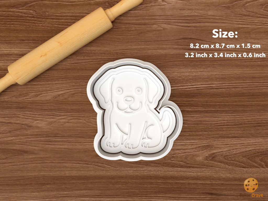 Labrador Retriever Cookie Cutter Set STL File - single sitting labrador puppy