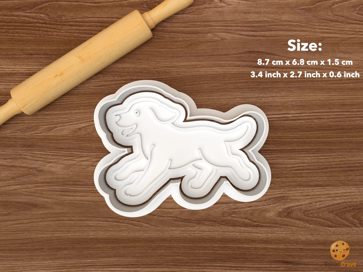 Labrador Retriever Cookie Cutter Set STL File - single running labrador retriever