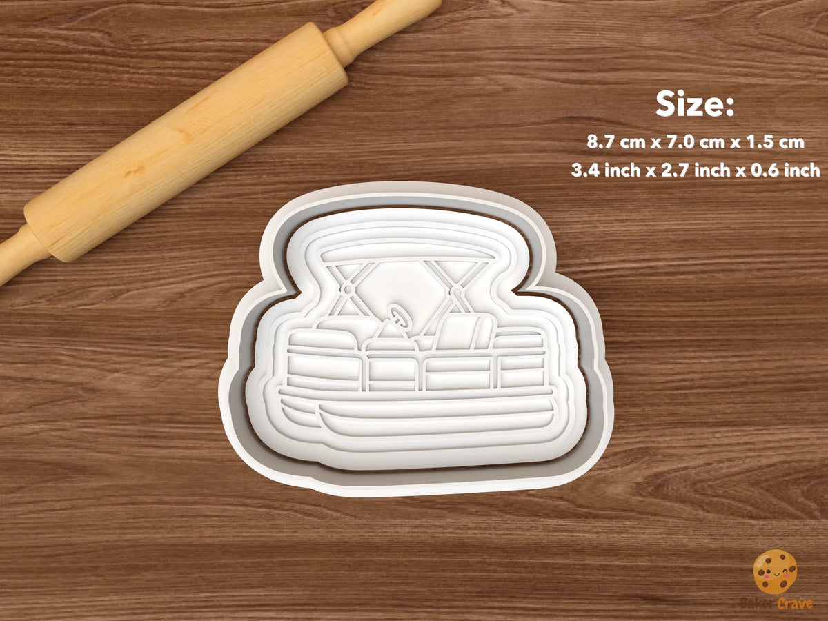 Lake Life Boating Cookie Cutter Set STL File - single pontoon boat