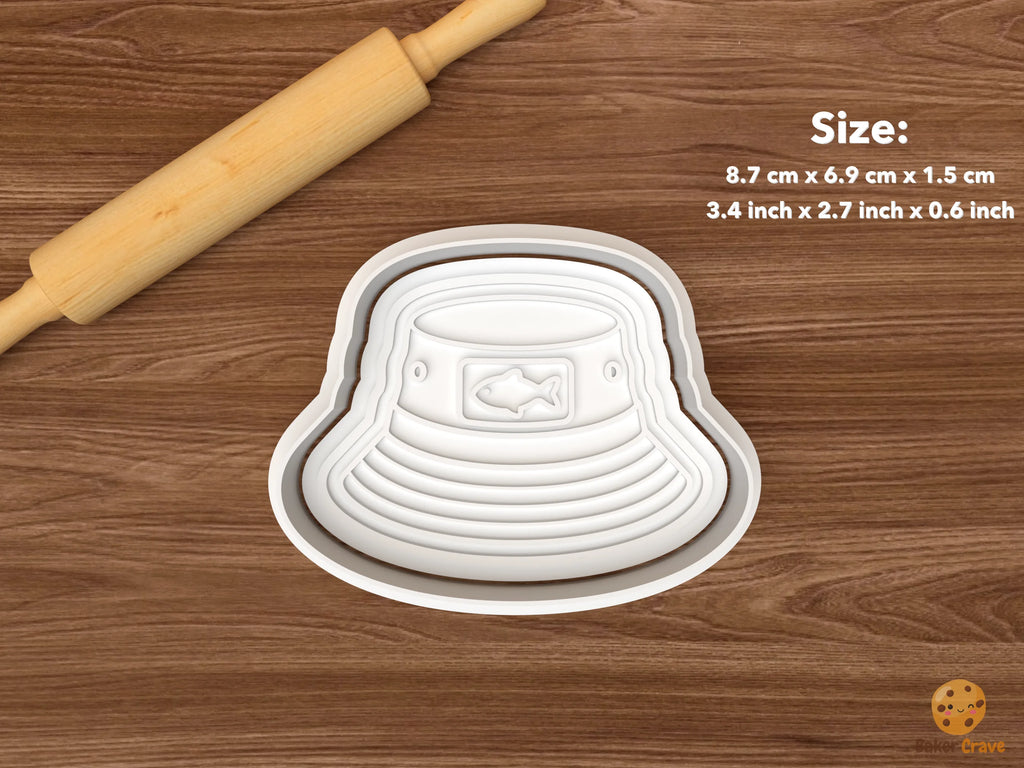 Lake Life Fishing Cookie Cutter Set STL File - single fishing bucket hat