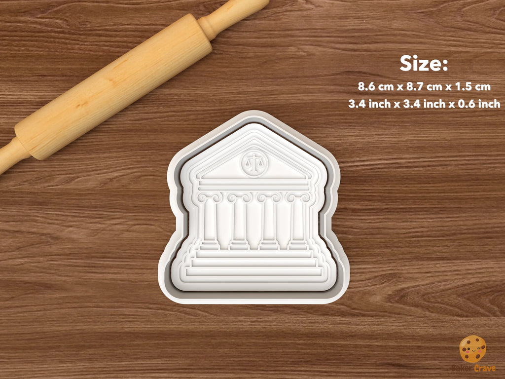 Law School Graduation Cookie Cutter Set STL File - single courthouse