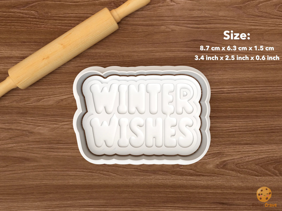 Let It Snow Winter Greetings Cookie Cutter Set STL File