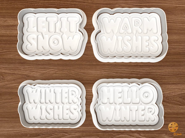 Let It Snow Winter Greetings Cookie Cutter Set