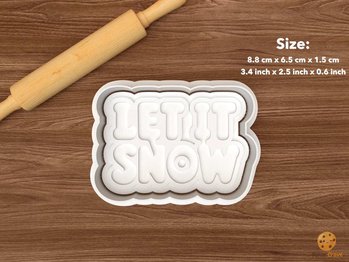 Let It Snow Winter Greetings Cookie Cutter Set STL File