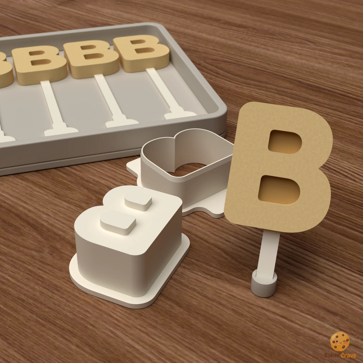 Letter B Cake Pop Mold STL File