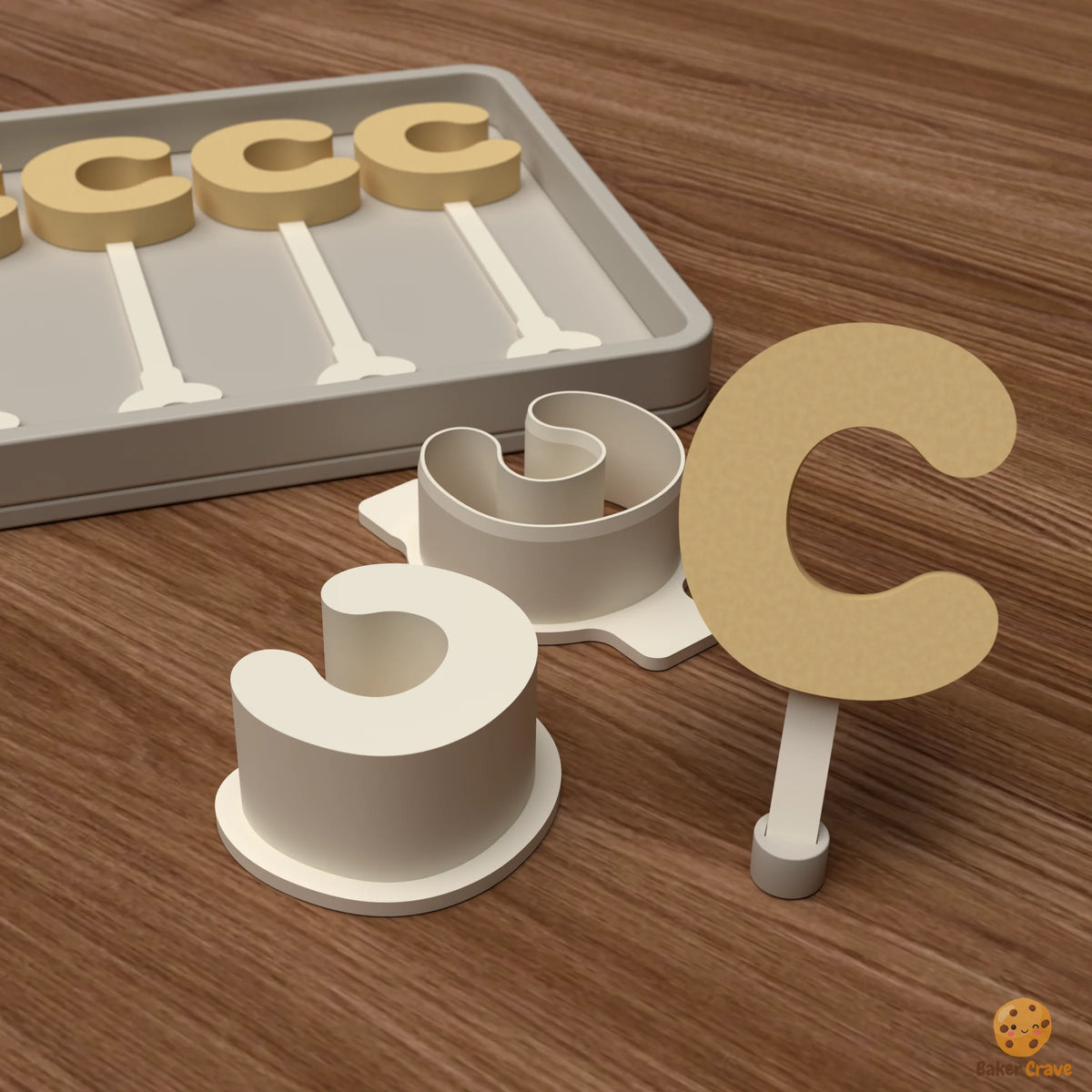 Letter C Cake Pop Mold STL File