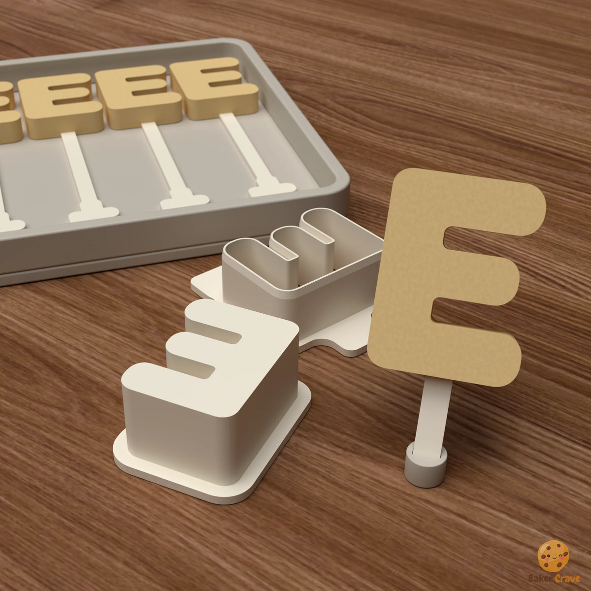 Letter E Cake Pop Mold STL File