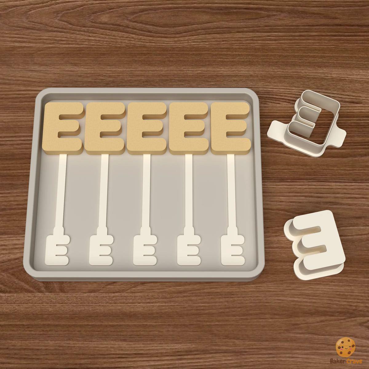 Letter E Cake Pop Mold STL File