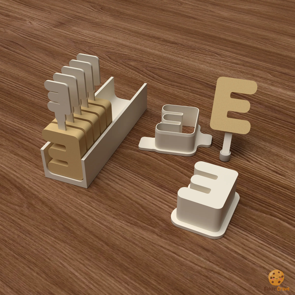 Letter E Cake Pop Mold STL File