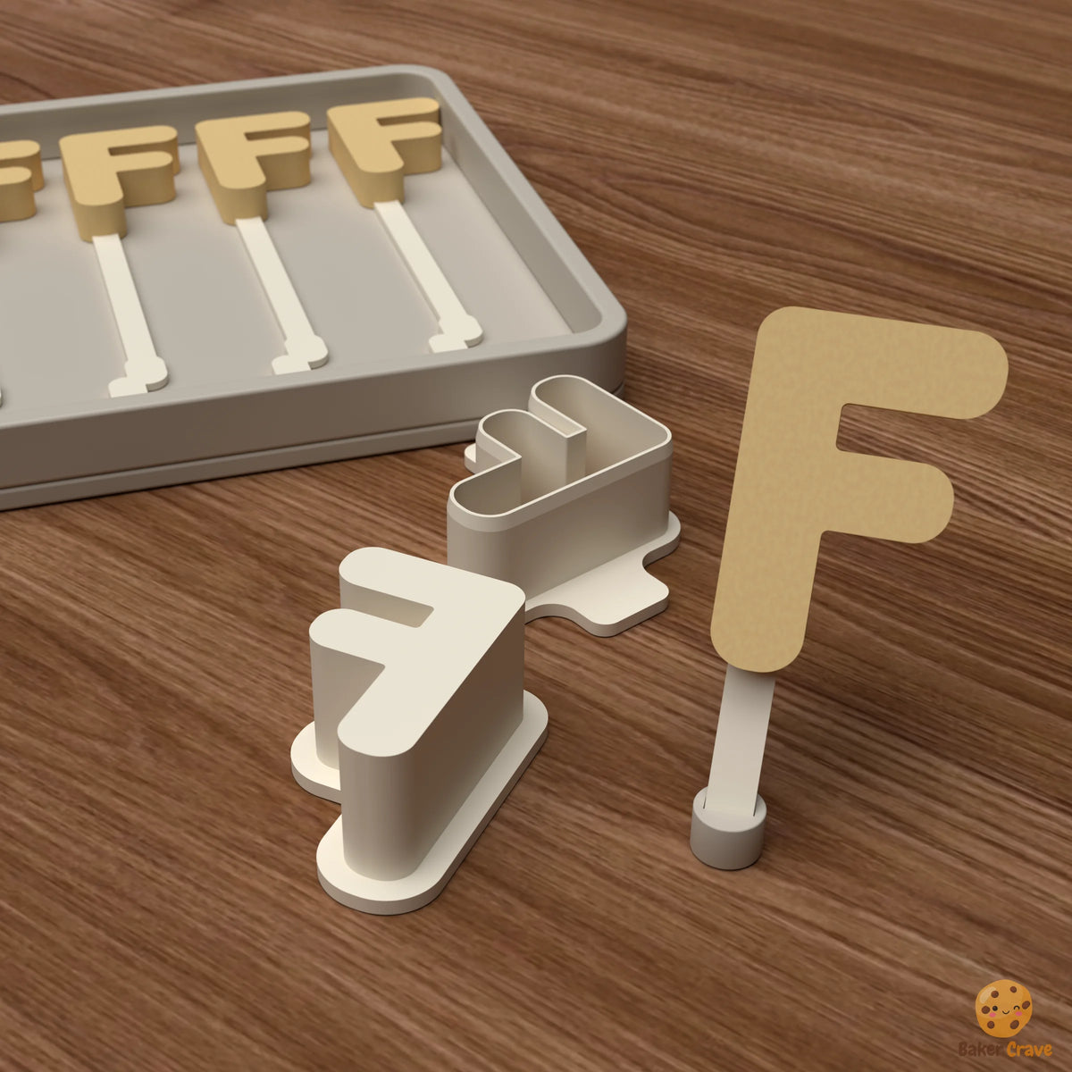 Letter F Cake Pop Mold STL File