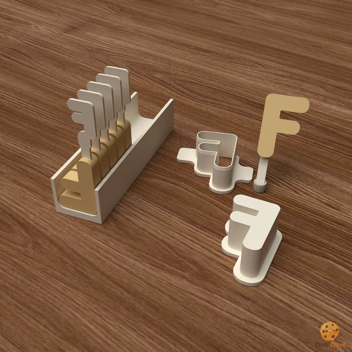 Letter F Cake Pop Mold STL File