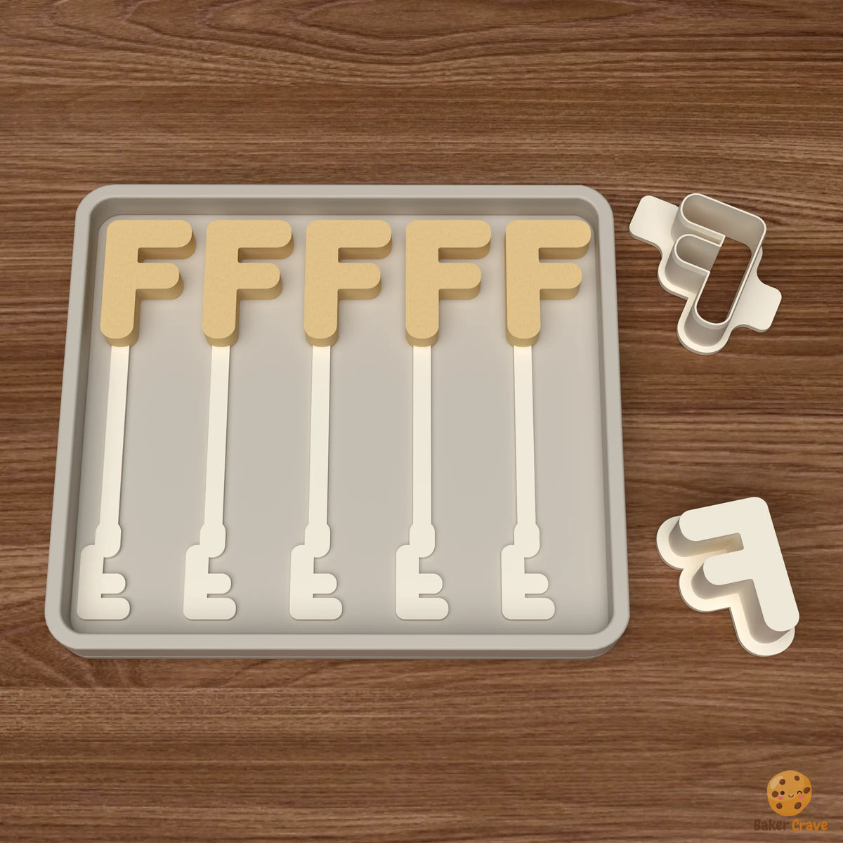 Letter F Cake Pop Mold STL File