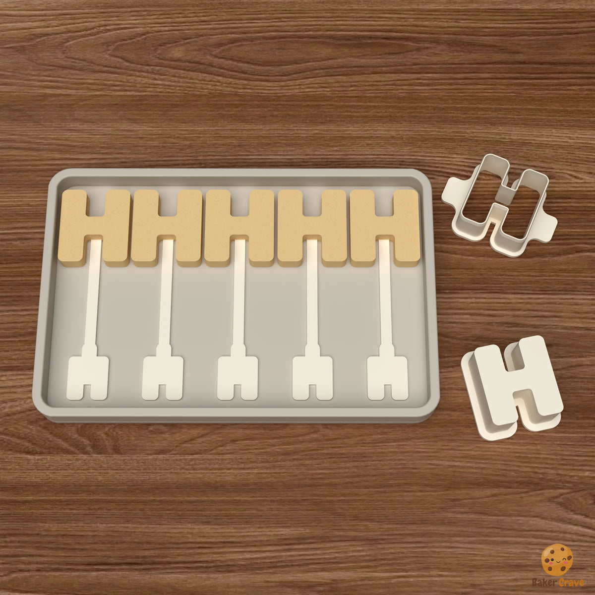 Letter H Cake Pop Mold STL File