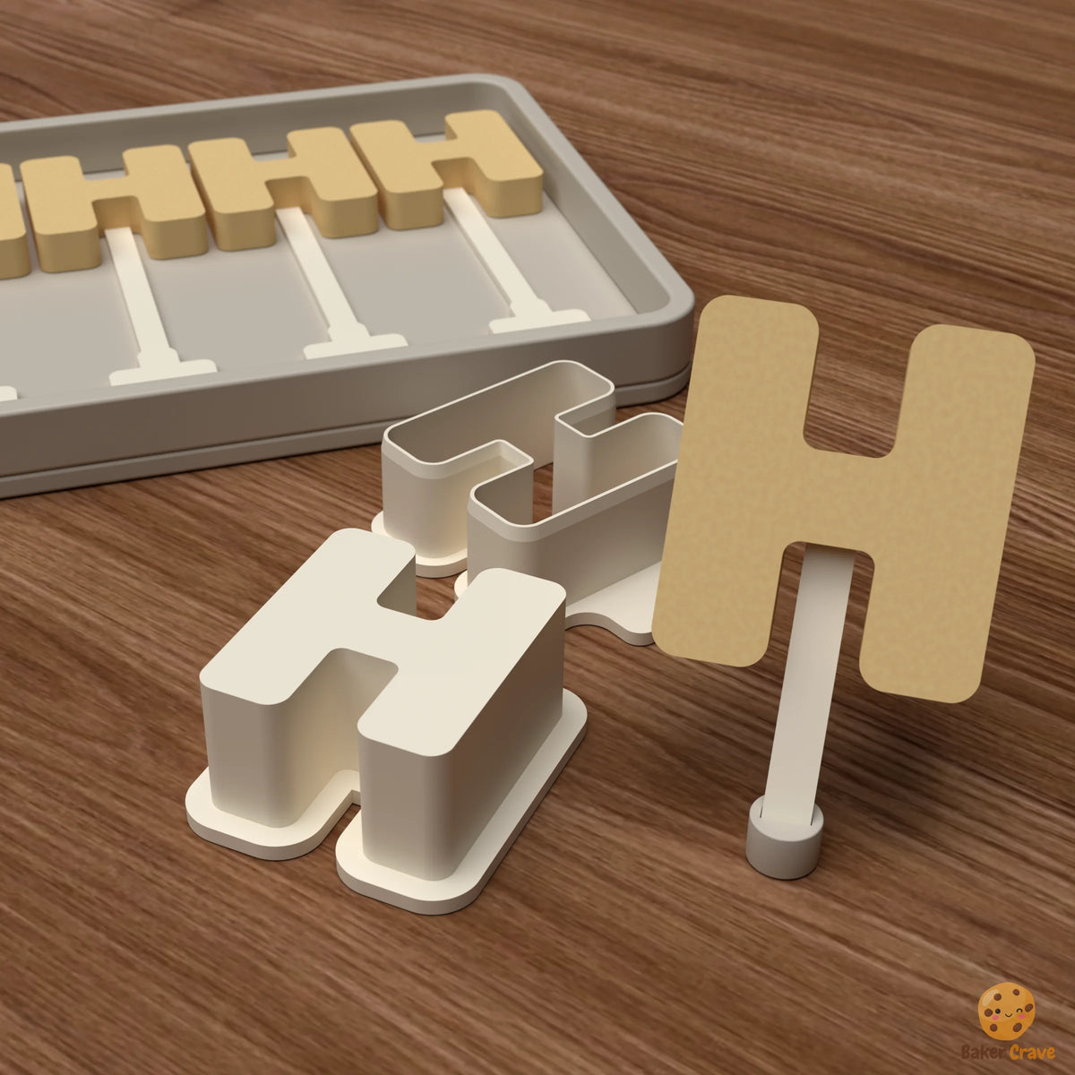 Letter H Cake Pop Mold STL File