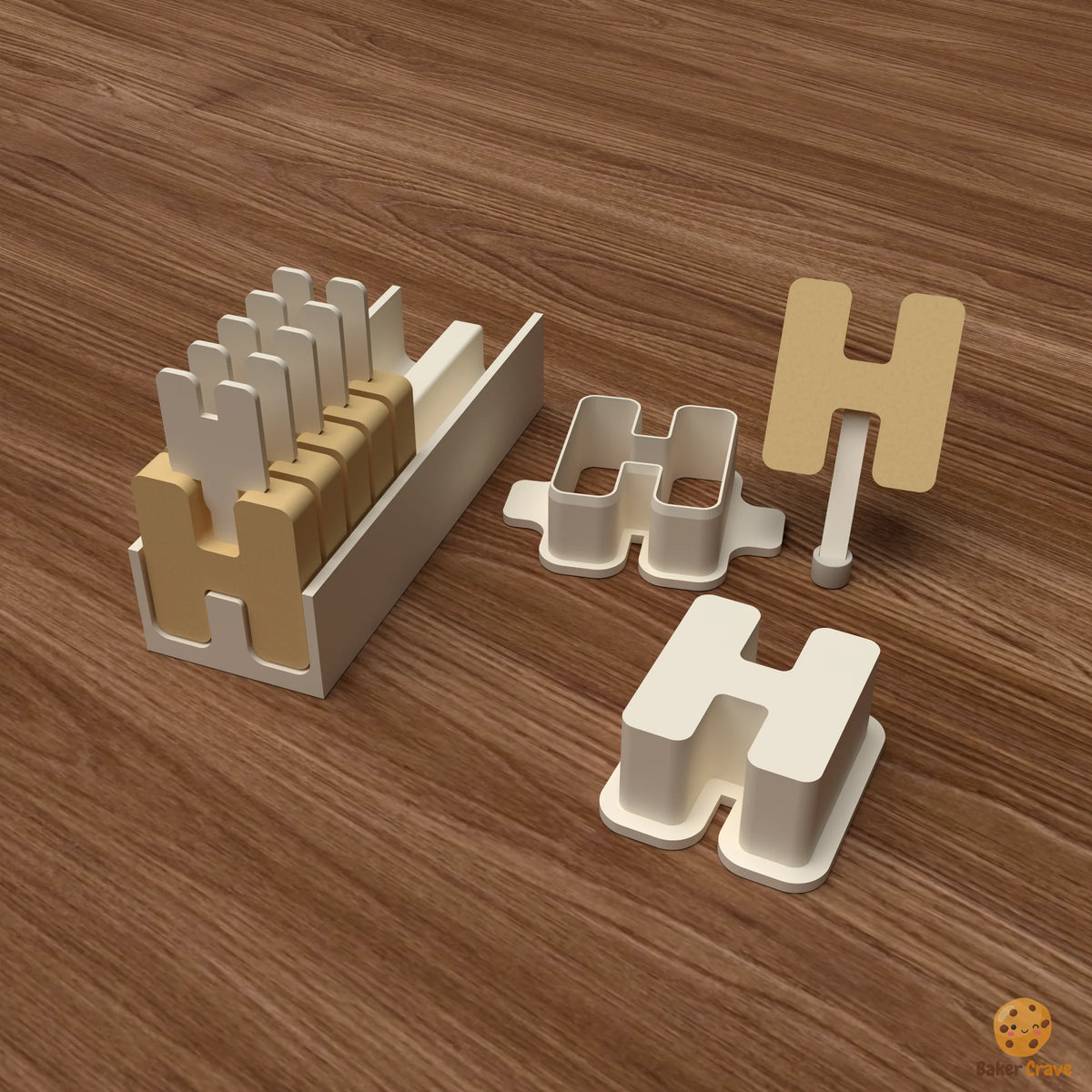 Letter H Cake Pop Mold STL File