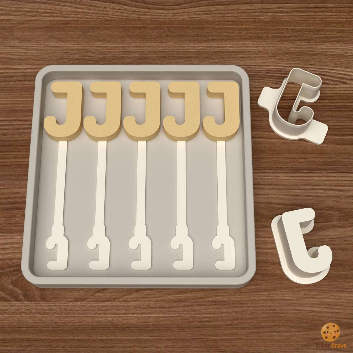Letter J Cake Pop Mold STL File