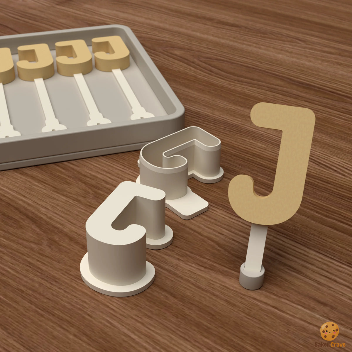 Letter J Cake Pop Mold STL File