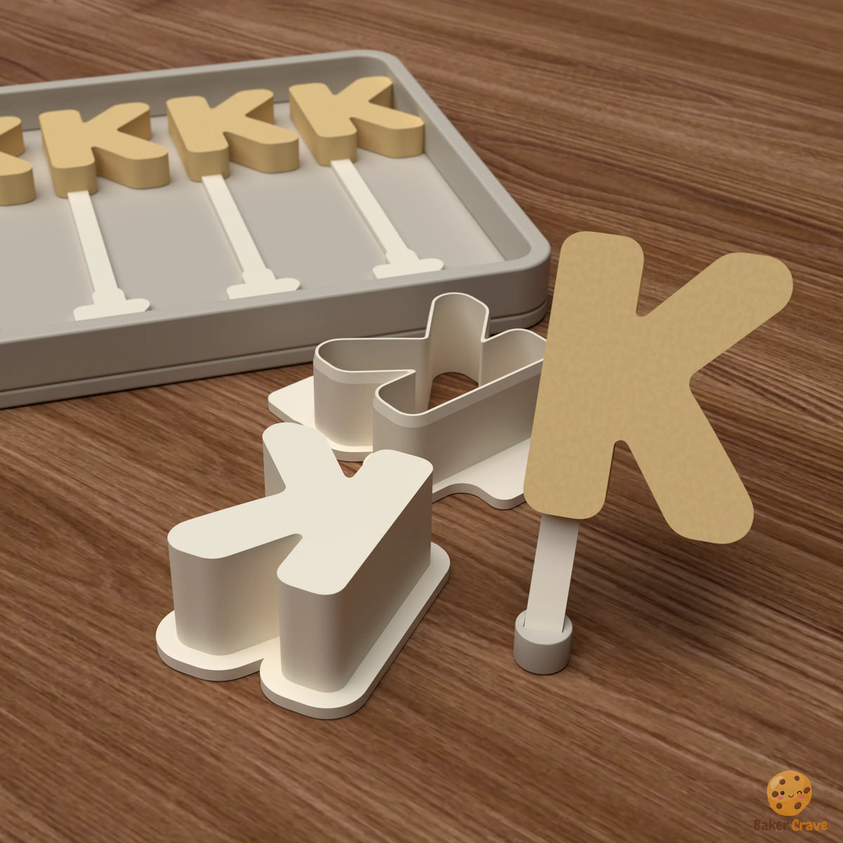 Letter K Cake Pop Mold STL File