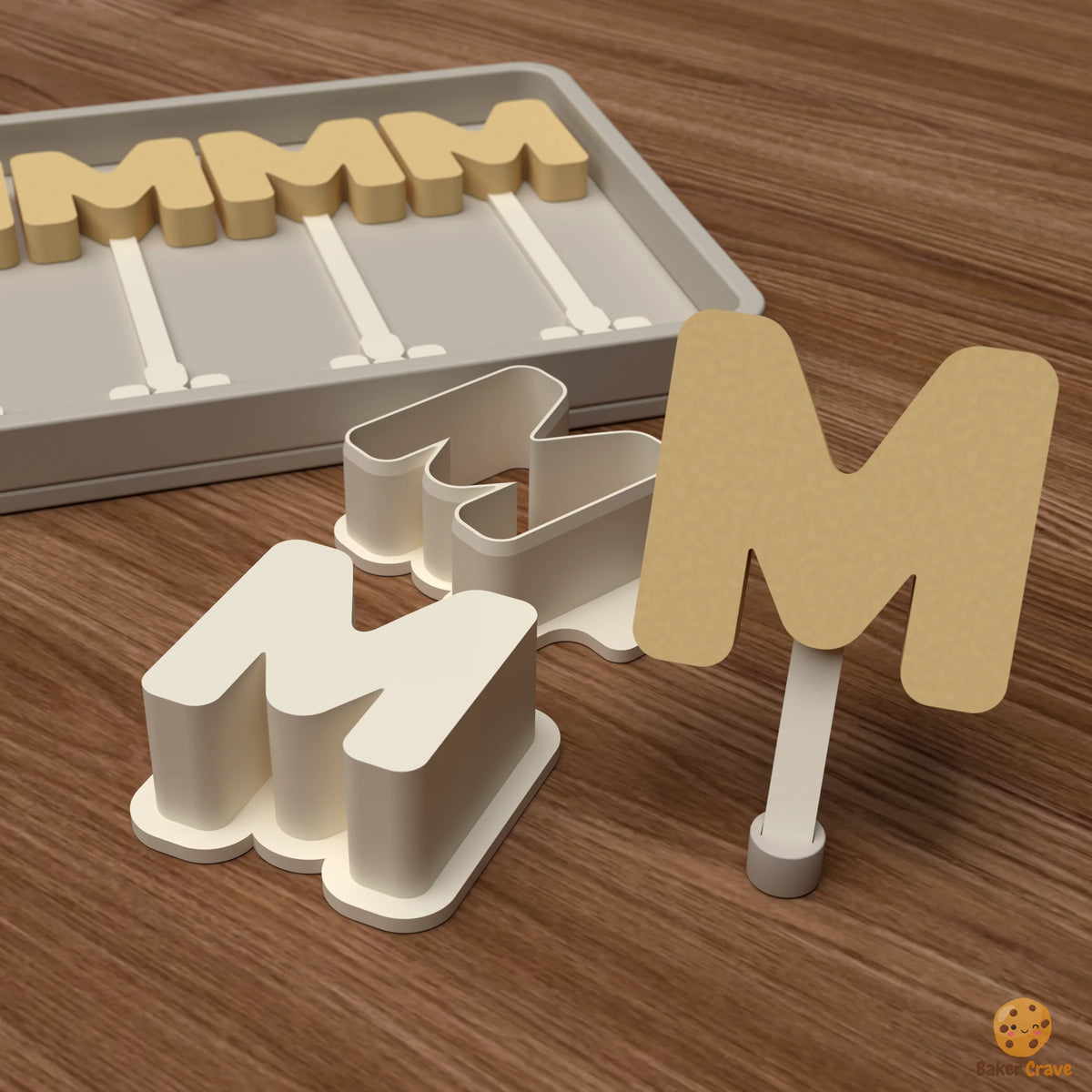 Letter M Cake Pop Mold STL File