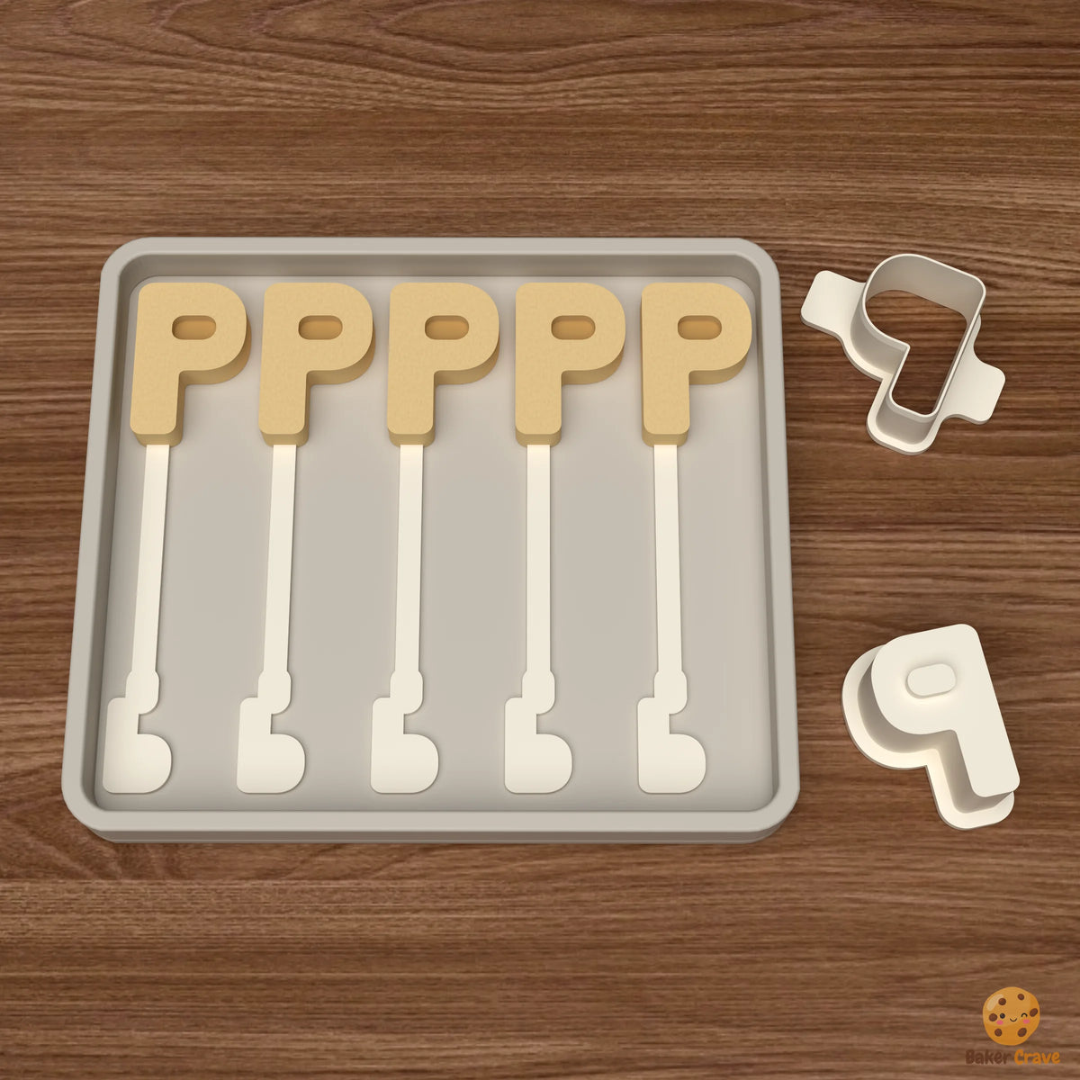 Letter P Cake Pop Mold STL File