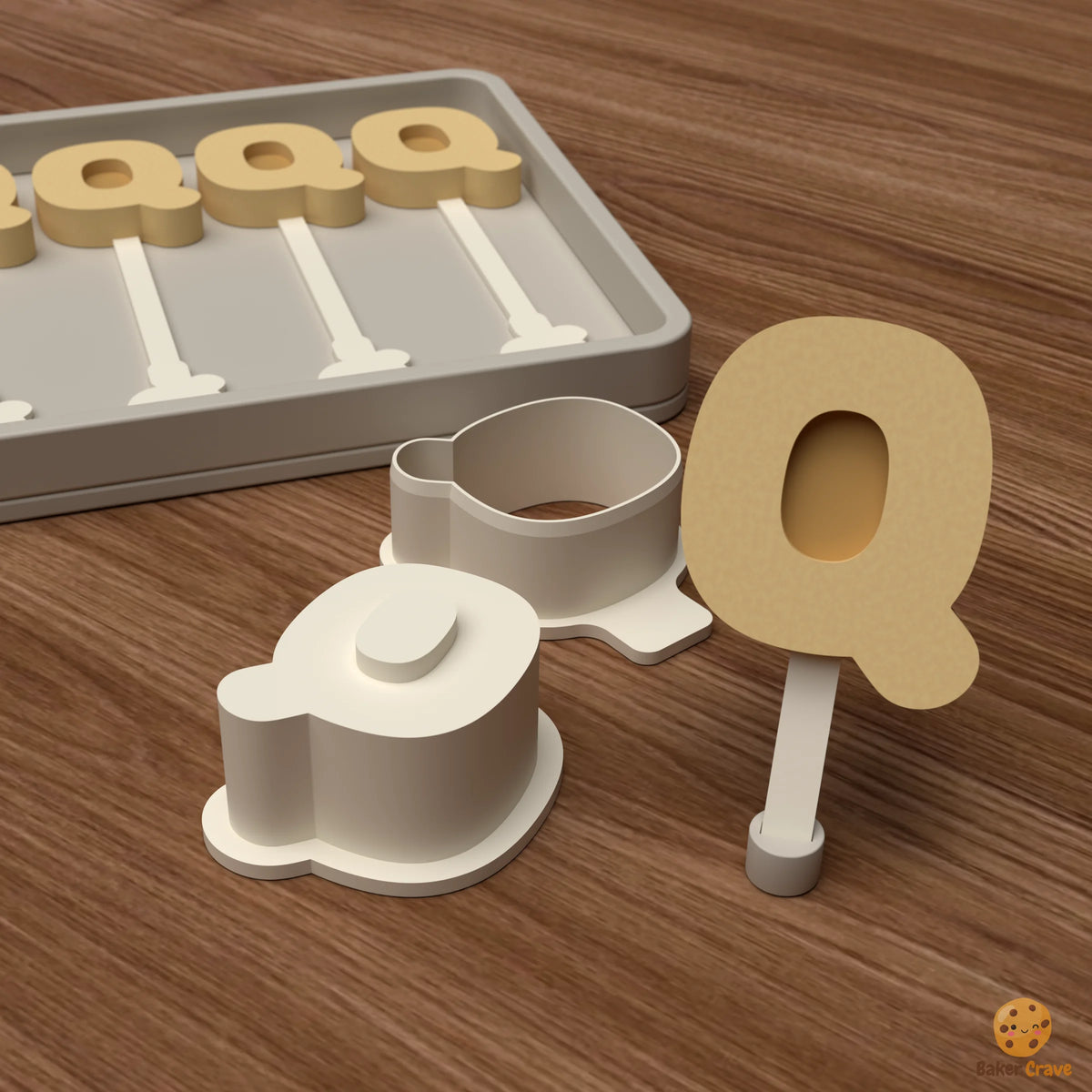 Letter Q Cake Pop Mold STL File