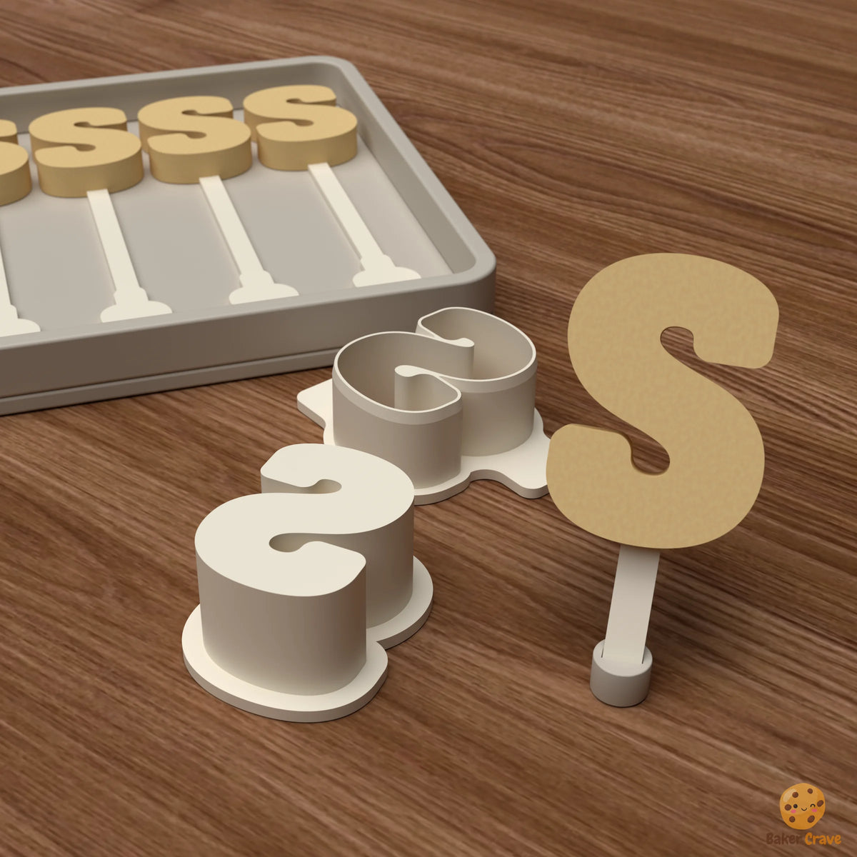 Letter S Cake Pop Mold STL File