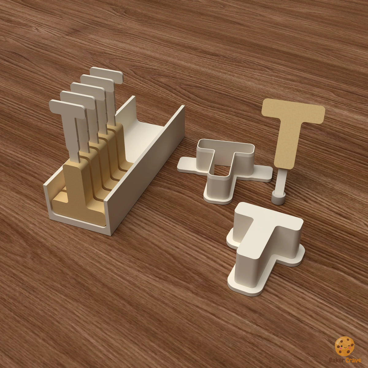 Letter T Cake Pop Mold STL File