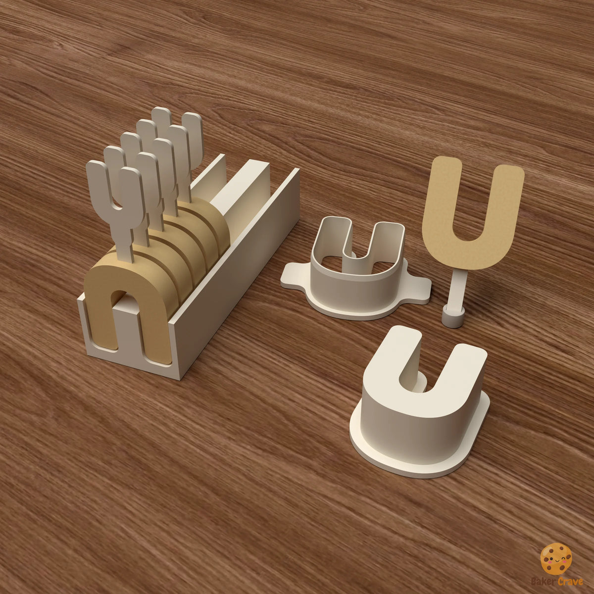 Letter U Cake Pop Mold STL File