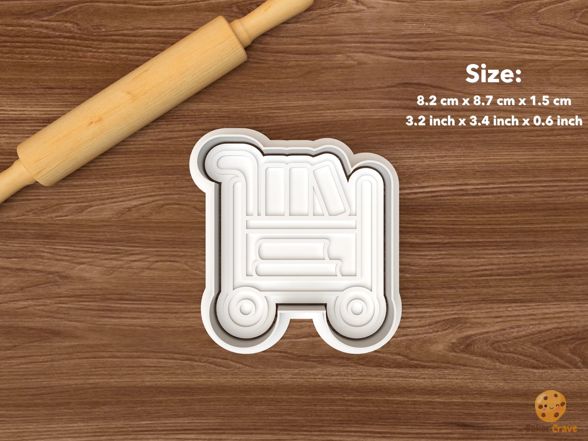 Librarian Cookie Cutter Set - single book cart